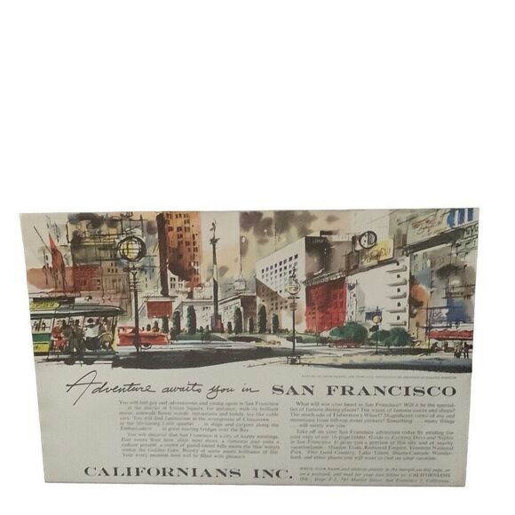 Vintage 1955 San Francisco Adventures Await Ad Advertisement - Picture 3 of 4